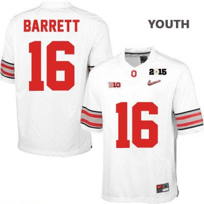 Youth NCAA Ohio State Buckeyes J.T. Barrett #16 College Stitched Diamond Quest 2015 Patch Authentic Nike White Football Jersey DZ20U71ZN